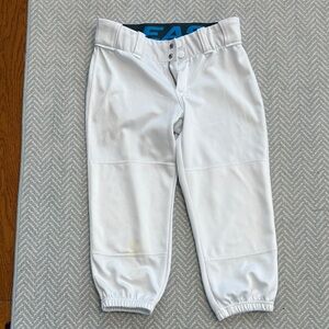 Easton White Kids Softball Pants with Elastic Ankles